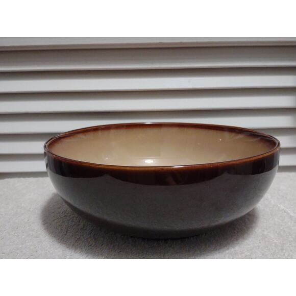 Sango Nova Brown 4933 Beige Tan Vegetable Pasta Serving Bowl 9" Wide 3" High - Picture 3 of 15